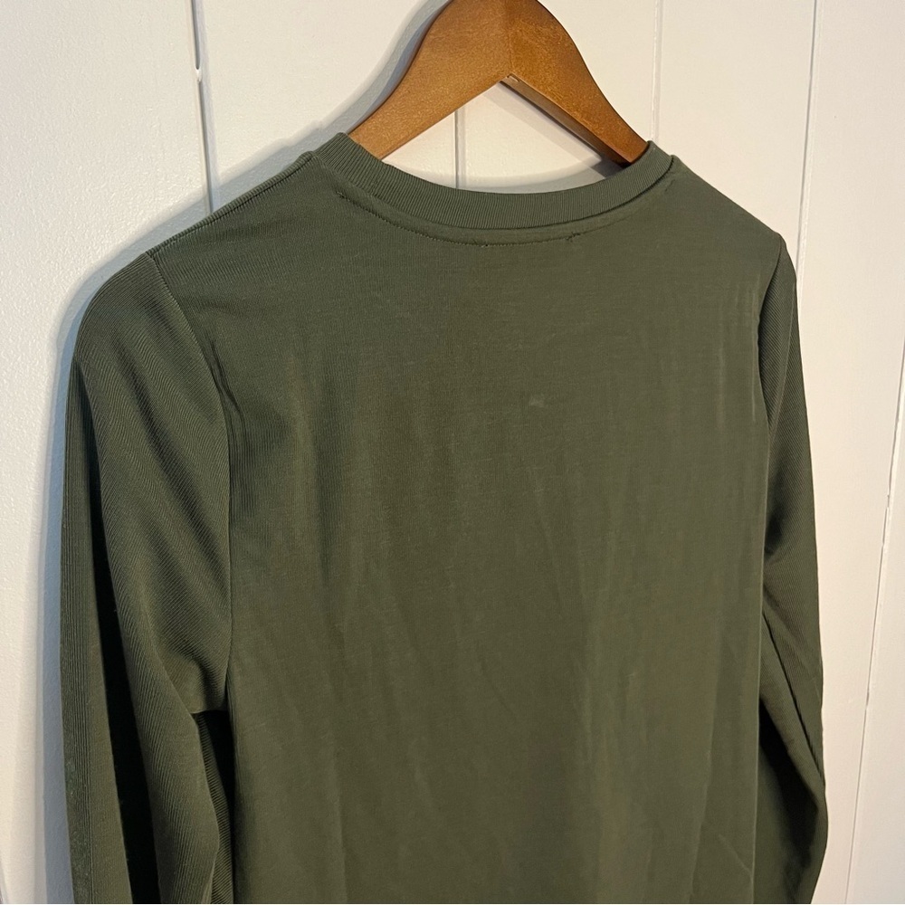 MNG Green Long Sleeve Ribbed Dress. Size 6. - Picture 6 of 7